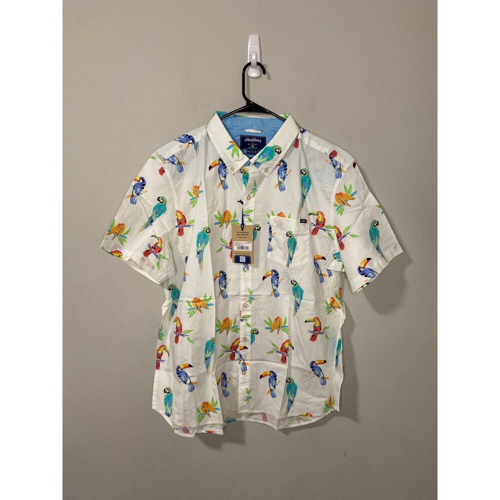 NWT Chubbies Summer Hawaiian Vacation Button Down, Shirt LShirt 2XL
